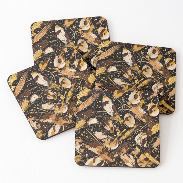 Item preview, Gold and Bronze Abstract Brushstroke Mixed Media Art designed and sold by THE SPLATTERED HAUS BY SAGE BANKS.