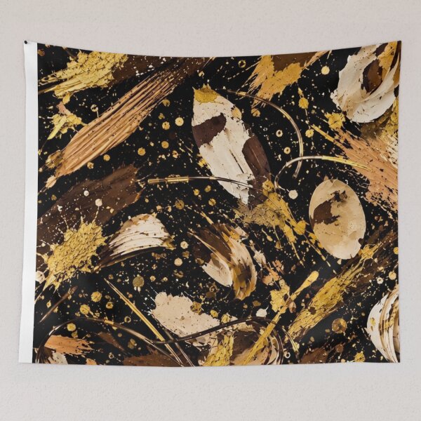 Item preview, Gold and Bronze Abstract Brushstroke Mixed Media Art designed and sold by THE SPLATTERED HAUS BY SAGE BANKS.