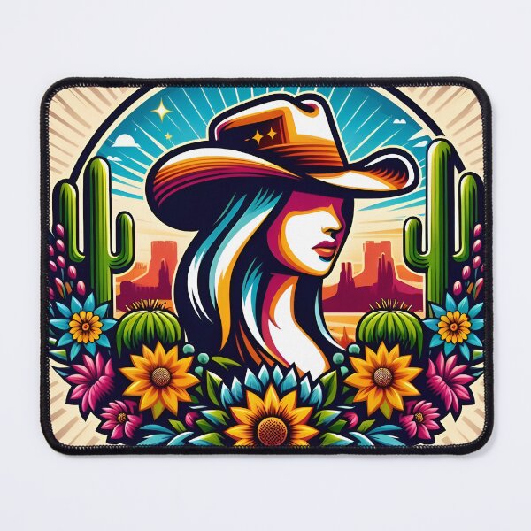 Item preview, Cowgirl, Sunflowers and Cacti designed and sold by TinCatOutPost.