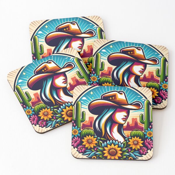 Item preview, Cowgirl, Sunflowers and Cacti designed and sold by TinCatOutPost.