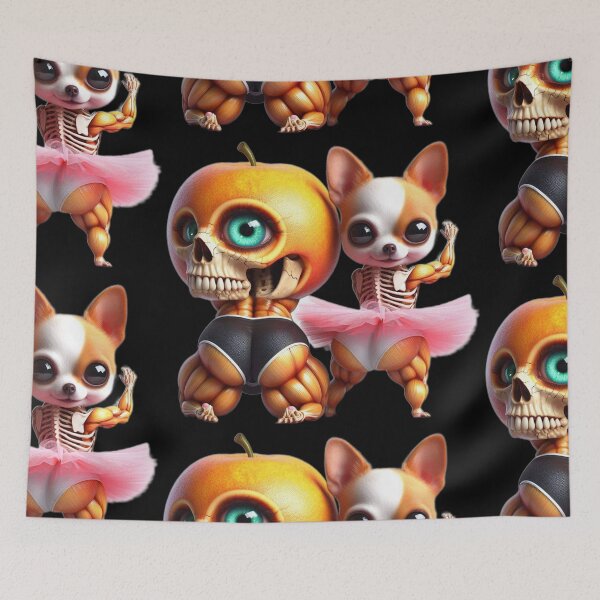 Item preview, Buff Chihuahua Ballerina and Peach Skull Monster designed and sold by LujziWorld.