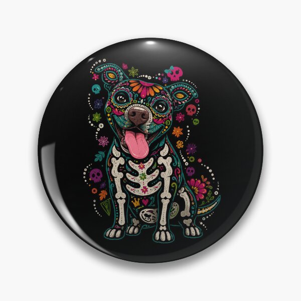 Item preview, Colorful Sugar Skull Dog - Funny Dog Lover designed and sold by Moizento.