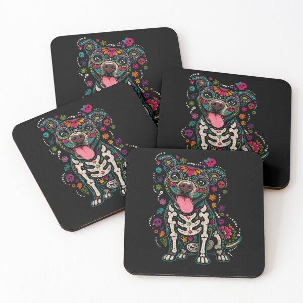 Item preview, Colorful Sugar Skull Dog - Funny Dog Lover designed and sold by Moizento.