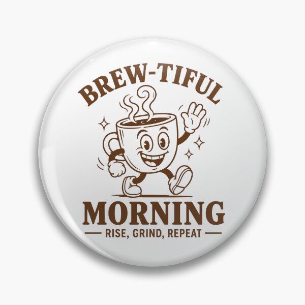 Item preview, Brewtiful Morning Rise Grind Repeat Retro Coffee designed and sold by ElcastDesigns.