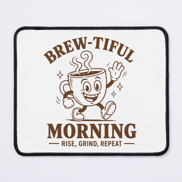 Item preview, Brewtiful Morning Rise Grind Repeat Retro Coffee designed and sold by ElcastDesigns.