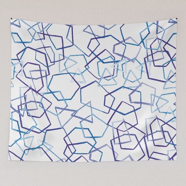 Item preview, Blue Geometrics, Watercolour designed and sold by RebeccaFlaherty.