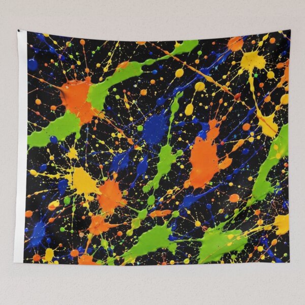 Item preview, Neon Paint Splatter Action Abstract Art designed and sold by THE SPLATTERED HAUS BY SAGE BANKS.