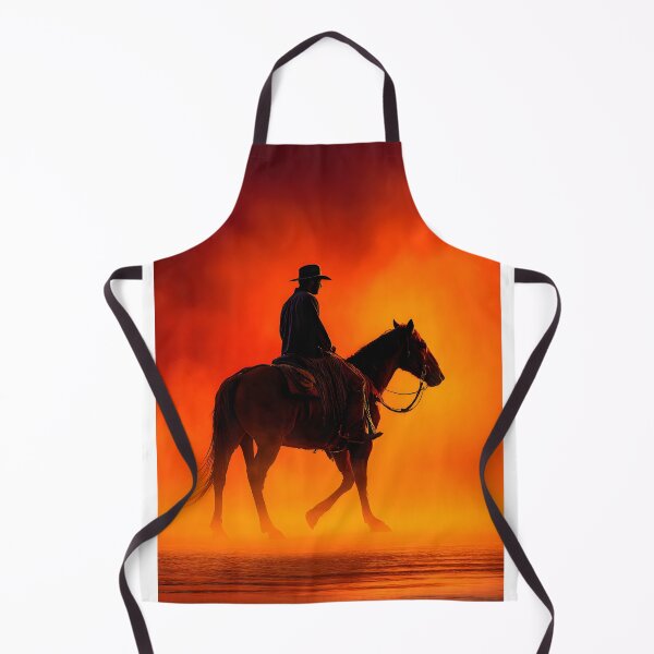 Item preview, Silhouette of Cowboy Riding Horse at Sunset designed and sold by Artessie.