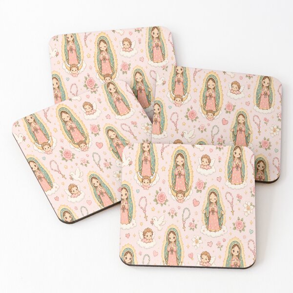 Item preview, Our Lady of Guadalupe Kawaii Pastel Catholic Floral Pattern designed and sold by Moonlight Studio.