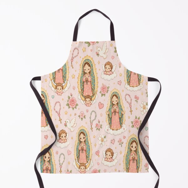 Item preview, Our Lady of Guadalupe Kawaii Pastel Catholic Floral Pattern designed and sold by Moonlight Studio.