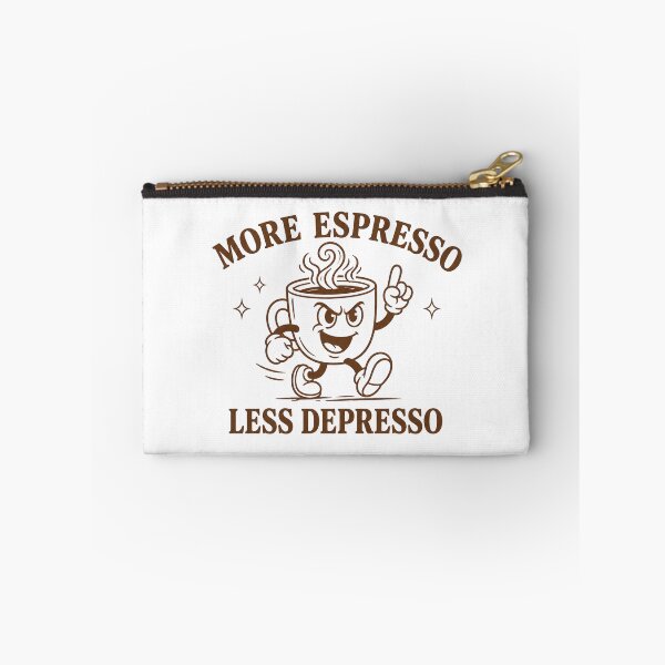 Item preview, More Espresso Less Depresso Retro Cartoon Mascot designed and sold by ElcastDesigns.