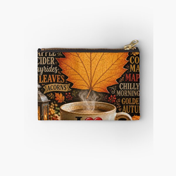 Item preview, Orange Maple Leaf and Coffee with Autumn Word Cloud designed and sold by Maria Dryfhout.