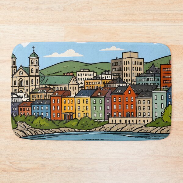 Item preview, St. John's Newfoundland Labrador Canada Cute Skyline Cityscape designed and sold by HowToCanadian.