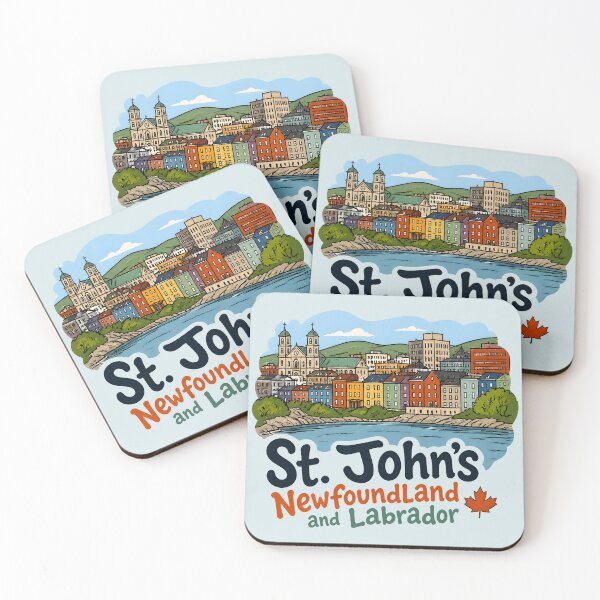 Item preview, St. John's Newfoundland Labrador Canada Cute Skyline Cityscape designed and sold by HowToCanadian.