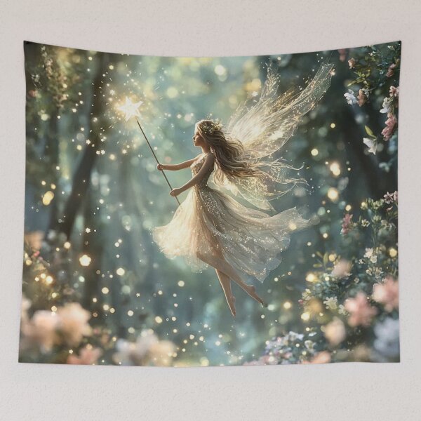 Item preview, Starlight Fairy With Magic Wand designed and sold by Storybook Botanica.