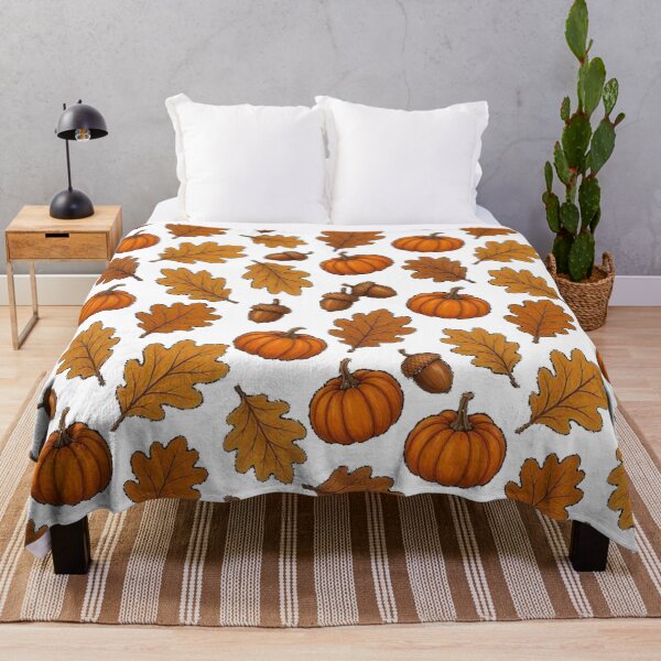 Item preview, Cozy Autumn Pumpkin Oak Leaves & Acorns Pattern designed and sold by Dabis26.