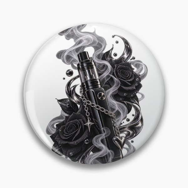 Item preview, Vape Noir – Black Roses & Chrome Vapor designed and sold by House of Taste Vape Designs.