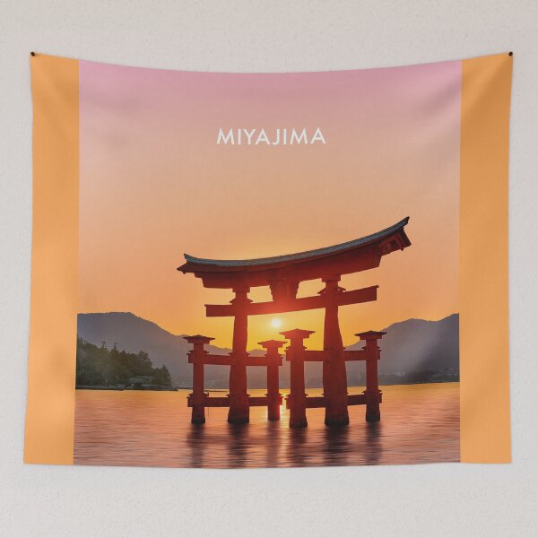 Item preview, Miyajima, Japan Modern Travel Poster designed and sold by travelwitheric.