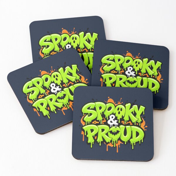 Item preview,  Spooky & Proud - Neon Slime Halloween Typography designed and sold by TatyanaArt.