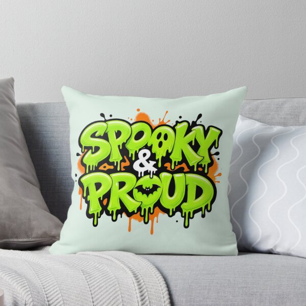 Item preview,  Spooky & Proud - Neon Slime Halloween Typography designed and sold by TatyanaArt.