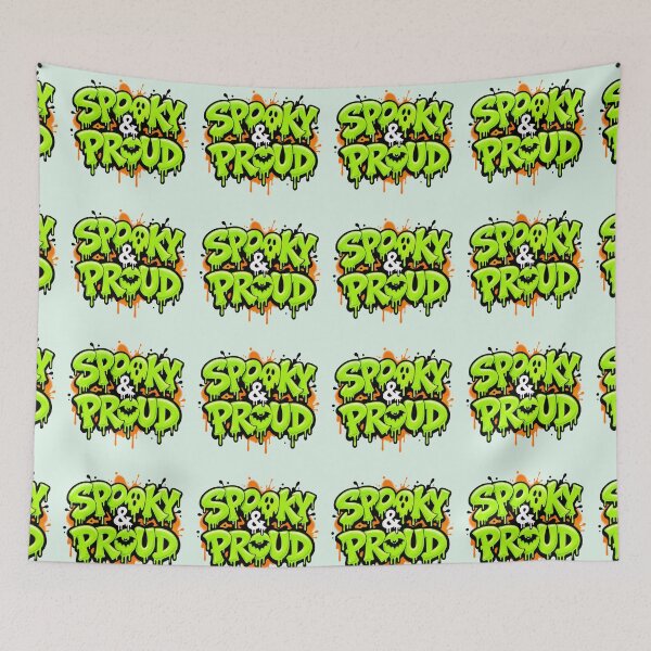 Item preview,  Spooky & Proud - Neon Slime Halloween Typography designed and sold by TatyanaArt.