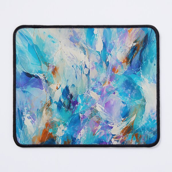Item preview, Blue Turquoise Abstract Art – Modern Ocean-Inspired Wall Decor in Teal & Purple designed and sold by GutyzDesignsES.