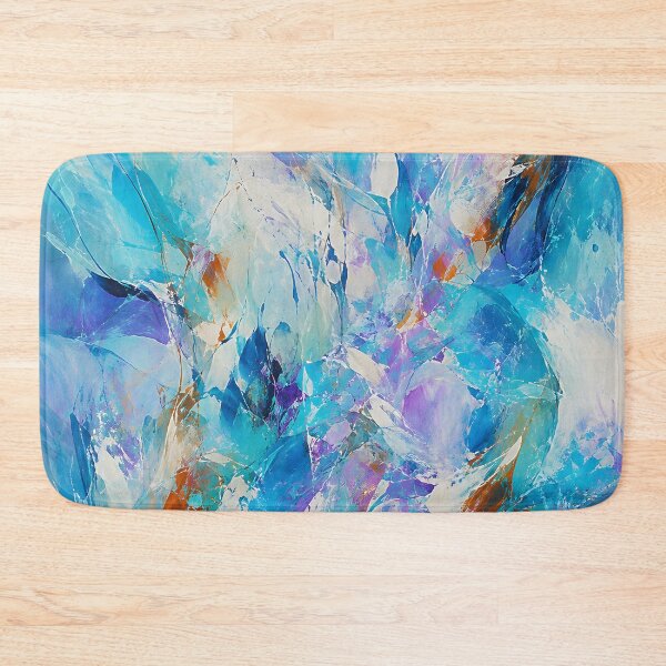 Item preview, Blue Turquoise Abstract Art – Modern Ocean-Inspired Wall Decor in Teal & Purple designed and sold by GutyzDesignsES.