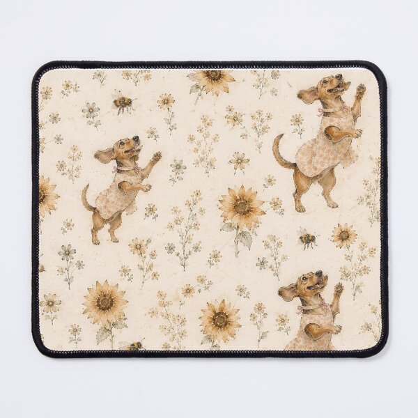 Item preview, Dachshund and Sunflowers Seamless Editorial Fabric designed and sold by RescueHeart10.