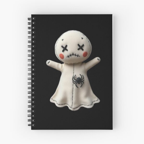 Item preview, Creepy Cute Ghost Sticker | Stitched Voodoo Doll Ghost with Spider Patch | Gothic Kawaii Halloween Plush Art designed and sold by HOODYBUDSTYLES.