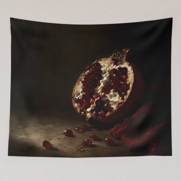 Item preview, Pomegranate Still Life – Moody Dark Red Fruit Kitchen Wall Art designed and sold by GutyzDesignsES.