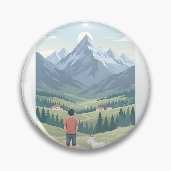 Item preview, Twin Peaks Mountain Scenery – Retro Vintage Forest Landscape Art PERFECT GIFT FOR YOU AND FRIENDS designed and sold by ThatLove.