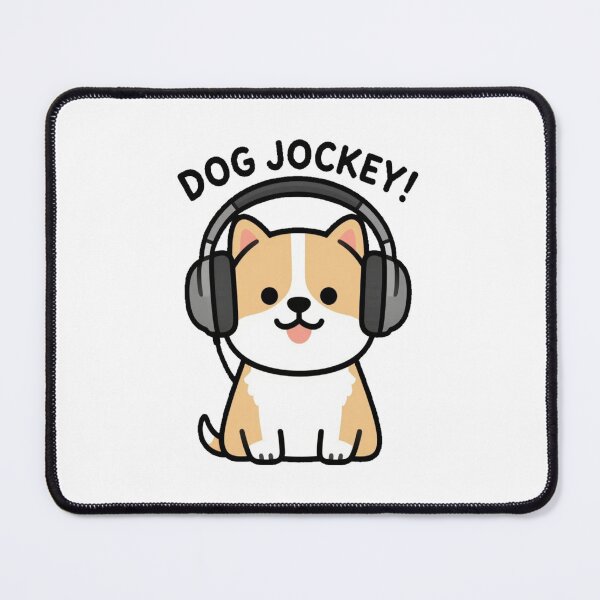 Item preview, Funny Cute Cartoon Music DJ Style Dog with Earphones DOG JOCKEY! designed and sold by Giulivo Store Graphic.