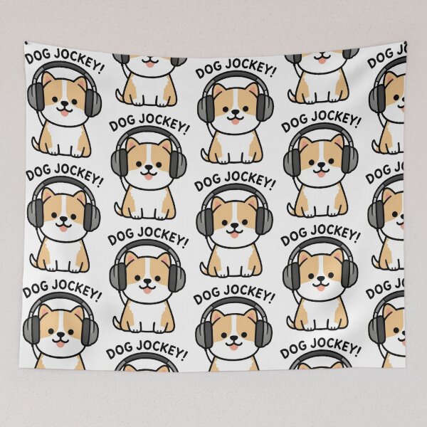 Item preview, Funny Cute Cartoon Music DJ Style Dog with Earphones DOG JOCKEY! designed and sold by Giulivo Store Graphic.