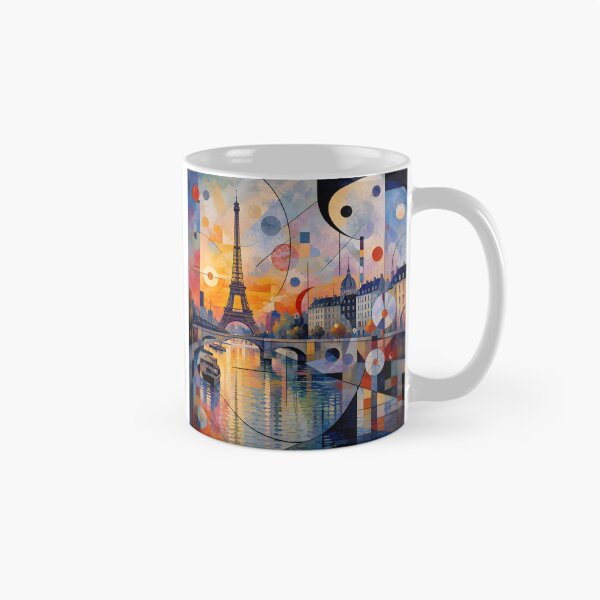 Item preview, Paris Eiffel Tower Sunset – Geometric Abstract Seine River Wall Art designed and sold by GutyzDesignsES.
