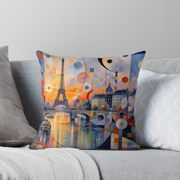 Item preview, Paris Eiffel Tower Sunset – Geometric Abstract Seine River Wall Art designed and sold by GutyzDesignsES.
