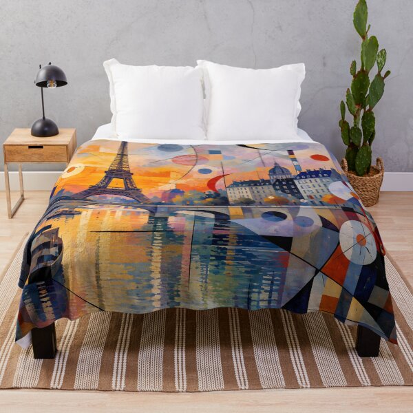 Item preview, Paris Eiffel Tower Sunset – Geometric Abstract Seine River Wall Art designed and sold by GutyzDesignsES.