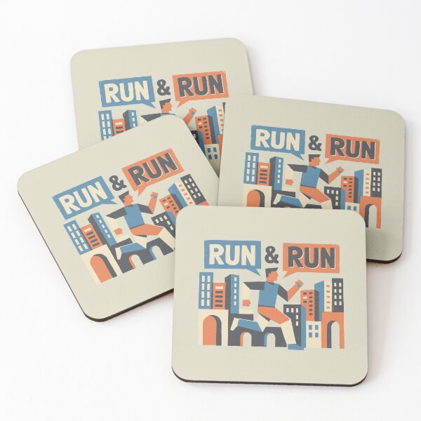 Item preview, Run And Run Urban Runner Mid Century Retro Poster designed and sold by KiwiRider.
