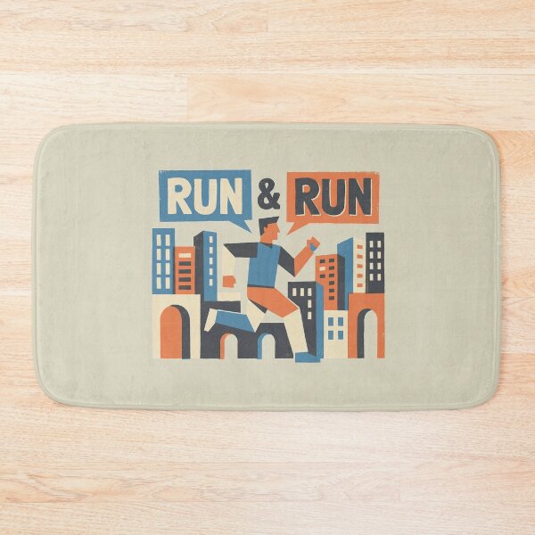 Item preview, Run And Run Urban Runner Mid Century Retro Poster designed and sold by KiwiRider.
