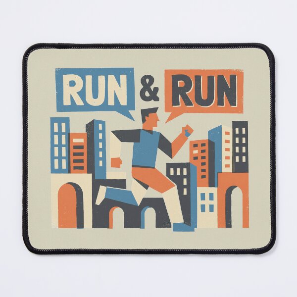 Item preview, Run And Run Urban Runner Mid Century Retro Poster designed and sold by KiwiRider.