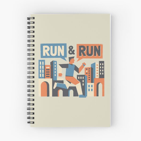 Item preview, Run And Run Urban Runner Mid Century Retro Poster designed and sold by KiwiRider.