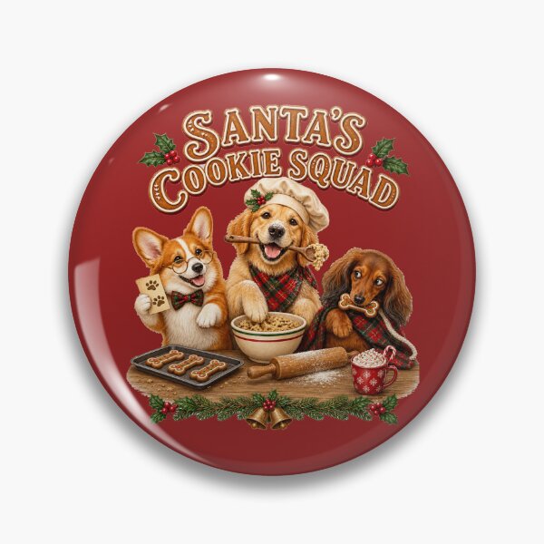 Item preview, Christmas Cookie Crew Santa's Baking Squad Christmas Dogs Holiday Art designed and sold by Cute & Sassy Custom Gifting Boutiques.