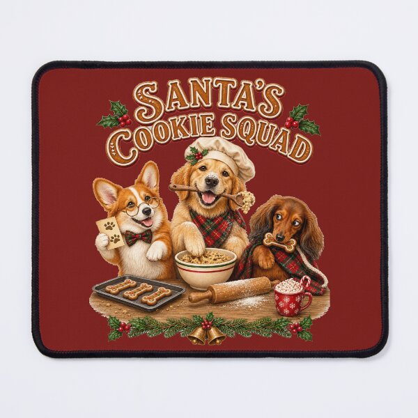 Item preview, Christmas Cookie Crew Santa's Baking Squad Christmas Dogs Holiday Art designed and sold by Cute & Sassy Custom Gifting Boutiques.