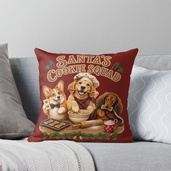 Item preview, Christmas Cookie Crew Santa's Baking Squad Christmas Dogs Holiday Art designed and sold by Cute & Sassy Custom Gifting Boutiques.