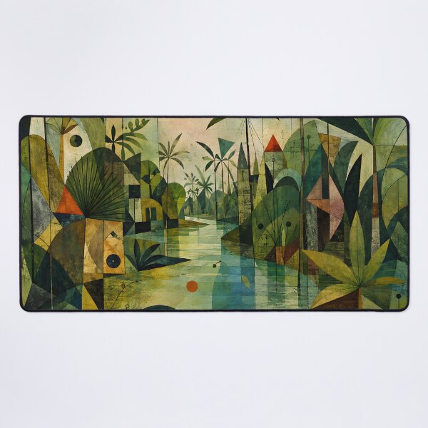 Item preview, Mid Century Tropical Jungle – Geometric Turtle & Palm Tree River Wall Art designed and sold by GutyzDesignsES.