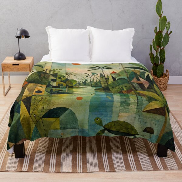 Item preview, Mid Century Tropical Jungle – Geometric Turtle & Palm Tree River Wall Art designed and sold by GutyzDesignsES.