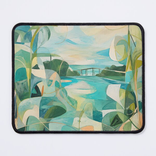 Item preview, Coastal Abstract Landscape – Turquoise Teal Modern Ocean Wall Art designed and sold by GutyzDesignsES.