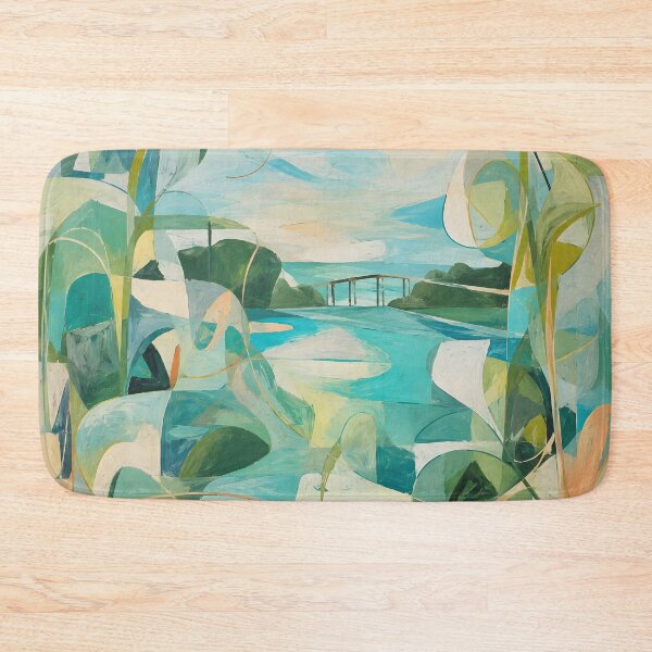 Item preview, Coastal Abstract Landscape – Turquoise Teal Modern Ocean Wall Art designed and sold by GutyzDesignsES.