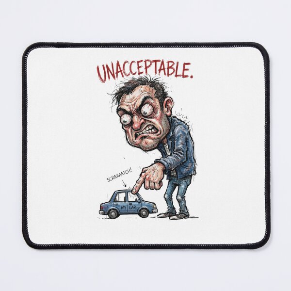 Item preview, Funny Angry Man Pointing Tiny Scratched Car - Unacceptable designed and sold by jhgjykuo.