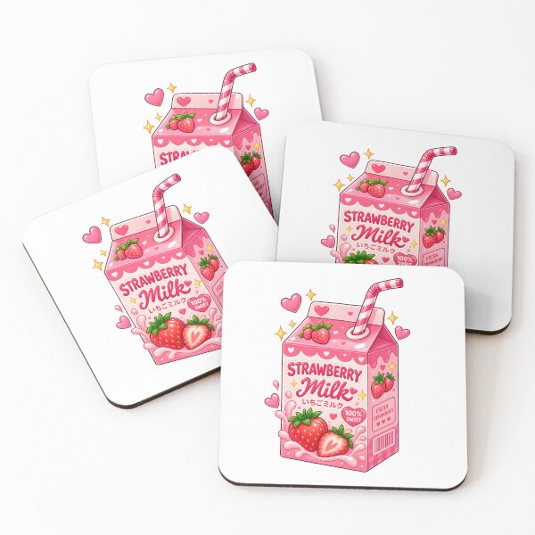Item preview, Cute Strawberry Milk Kawaii Carton designed and sold by TinyWeird.