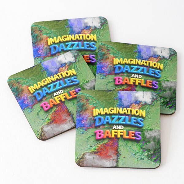 Item preview, Imagination Dazzles and Baffles colorful typographic abstract design designed and sold by SmashingDeals.